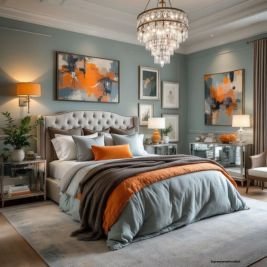 Gray-Sage-Orange-Teal-Blog-Bedroom-G2 How to Create a Cozy Bedroom Using Teal, Gray-Sage & Orange