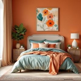 Gray-Sage-Orange-Teal-Blog-Bedroom-G5 How to Create a Cozy Bedroom Using Teal, Gray-Sage & Orange