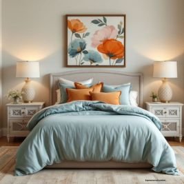 Gray-Sage-Orange-Teal-Blog-Bedroom-G6 How to Create a Cozy Bedroom Using Teal, Gray-Sage & Orange
