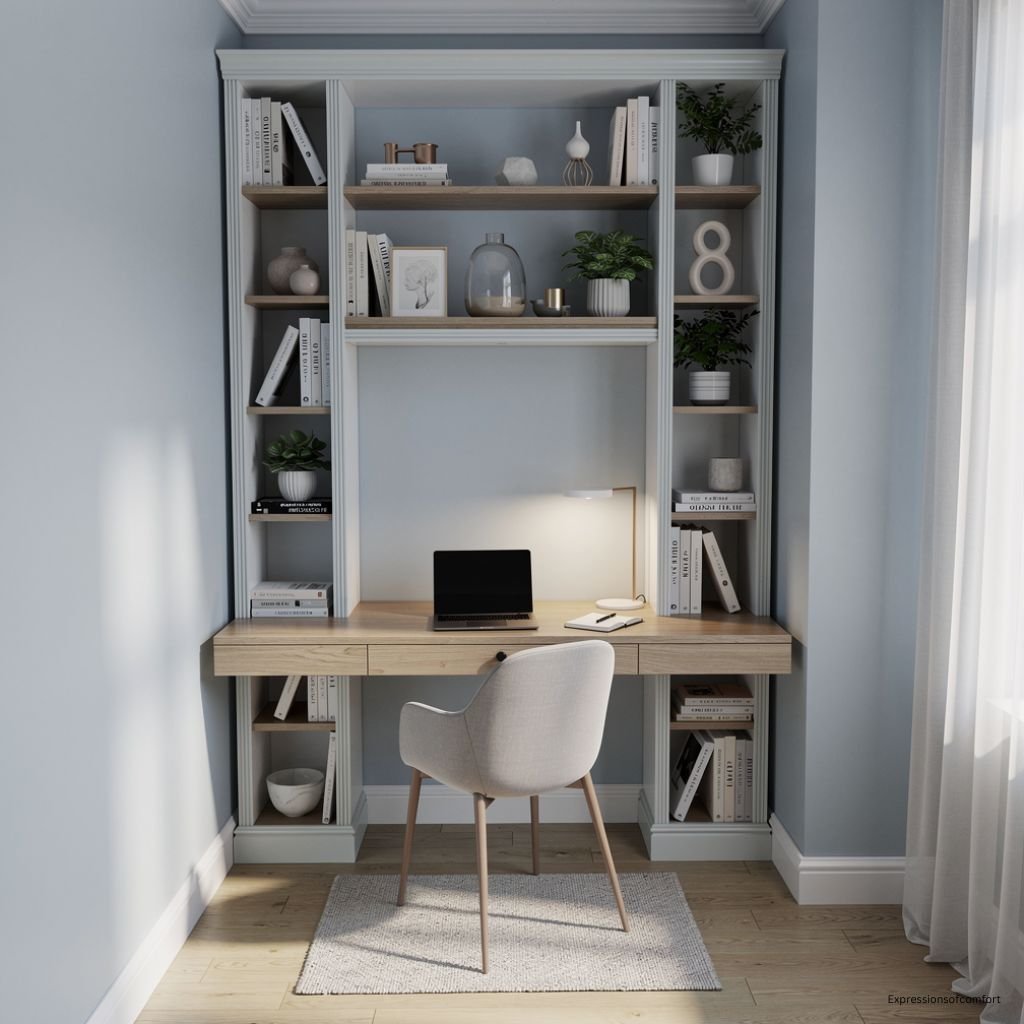Built-in-Home-Office The Best Small Home Office Ideas that Add Style & Comfort