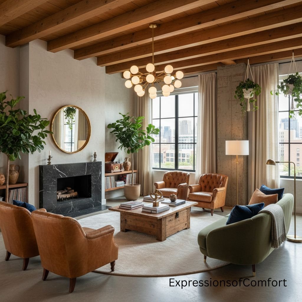 Modern-Living-Room-with-Vintage-Peices Unlock the Beauty of Vintage Decor for Midlife Women
